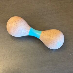 Lovevery Wooden Rattle with Teal Accent